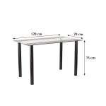 Riona 120 cm szögletes üveg étkezőasztal fekete - Image 13