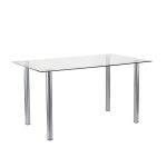 Berna 140 cm szögletes üveg étkezőasztal transparent - Image 9