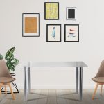 Berna 140 cm szögletes üveg étkezőasztal transparent - Image 2