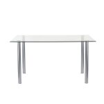 Berna 140 cm szögletes üveg étkezőasztal transparent - Image 12