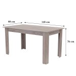 Yorki Standard étkezőasztal 140x80 cm yorki tölgy - Image 12