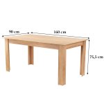 Yorki Standard étkezőasztal 160x90 cm sonoma tölgy - Image 13