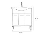 Nerva 75 cm-es bútorhoz alsószekrény, mosdóval, Rauna szil - Image 19