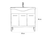 Nerva 85 cm-es bútorhoz alsószekrény, mosdóval, Rauna szil - Image 19