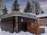 MONACO OUT THERMOWOOD KÜLSŐ KÁLYHÁS NÉGYSZÖG ALAKÚ AKRIL DÉZSAFÜRDŐ