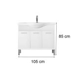 Nerva Prime 105 komplett fürdőszobabútor fehér - Image 3