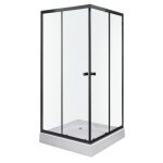 Olga SQ black szögletes zuhanykabin tálcával 80x80x196cm - fekete profil, víztiszta üveg - Image 4