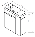 Roltechnik Fürdőszobai szekrény, 2 ajtós, mosdóval együtt - Image 8