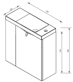 Roltechnik Fürdőszobai szekrény, 2 ajtós, mosdóval együtt - Image 2