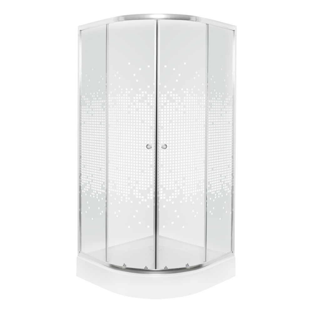 PIXEL-80-WH-Z-BR-PL Pixel White 80 íves zuhanykabin zuhanytálcával - Image 1