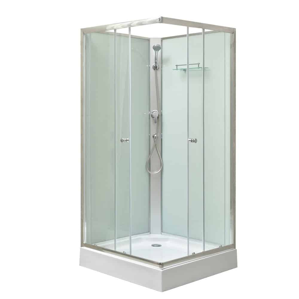POLOWII-90-2 Fehér hátfalas szögletes 80x80/ 90x90 cm zuhanykabin zuhanytálcával - Image 1