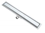 Rozsdamentes zuhanyfolyóka, WHITE GLASS (fehér üveg) betéttel - Image 9
