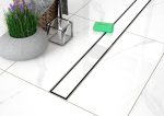 Rozsdamentes zuhanyfolyóka, WHITE GLASS (fehér üveg) betéttel - Image 7