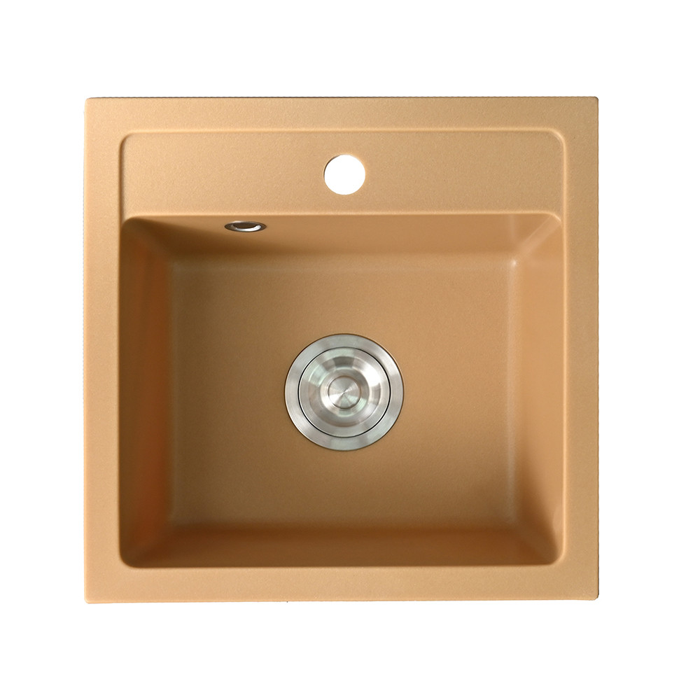 SQ-44-Beige Nia szögletes egy medencés gránit mosogató bézs - Image 1