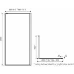 Techno 100 Walk-in zuhanykabin 100x200 cm, fekete profil, víztiszta üveg rácsmintával - Image 5