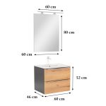 Vario Trim 60 komplett fürdőszoba bútor antracit-tölgy - Image 10