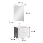 Vario Clam 60 komplett fürdőszoba bútor antracit-fehér - Image 3