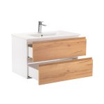 Vario Pull 80 komplett fürdőszoba bútor fehér-tölgy - Image 5