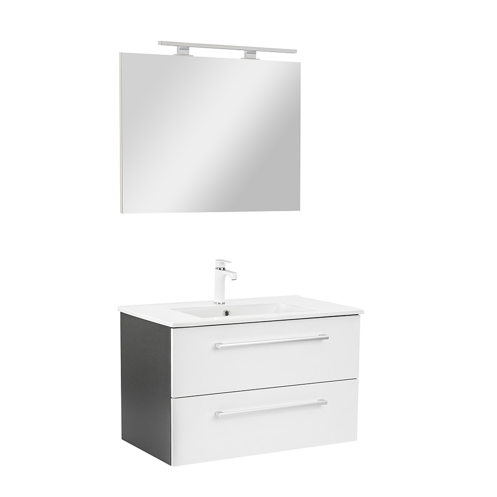 Vario067-k Vario Clam 80 komplett fürdőszoba bútor antracit-fehér - Image 1