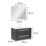 Vario Clam 80 komplett fürdőszoba bútor antracit-antracit - Image 3