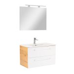 Vario Clam 80 komplett fürdőszoba bútor tölgy-fehér - Image 9