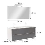 Vario Trim 120 komplett fürdőszoba bútor fehér-antracit - Image 3