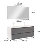 Vario Pull 120 komplett fürdőszoba bútor fehér-antracit - Image 3