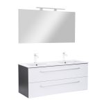 Vario Clam 120 komplett fürdőszoba bútor antracit-fehér - Image 9
