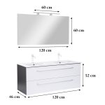 Vario Clam 120 komplett fürdőszoba bútor antracit-fehér - Image 3