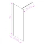 Walker 90x195 cm Walk in zuhanyfal - Image 8