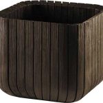 CUBE PLANTER M MŰANYAG VIRÁGLÁDA BARNA