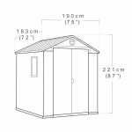 DARWIN 6X6 MŰANYAG KERTI HÁZ GRAFIT SZÍNBEN - Image 2