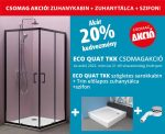 Kolpa San Eco Quat TKK 80x80  szögletes zuhanykabin ezüst profillal akciós csomagajánlat tálca és szifonnal - Image 4