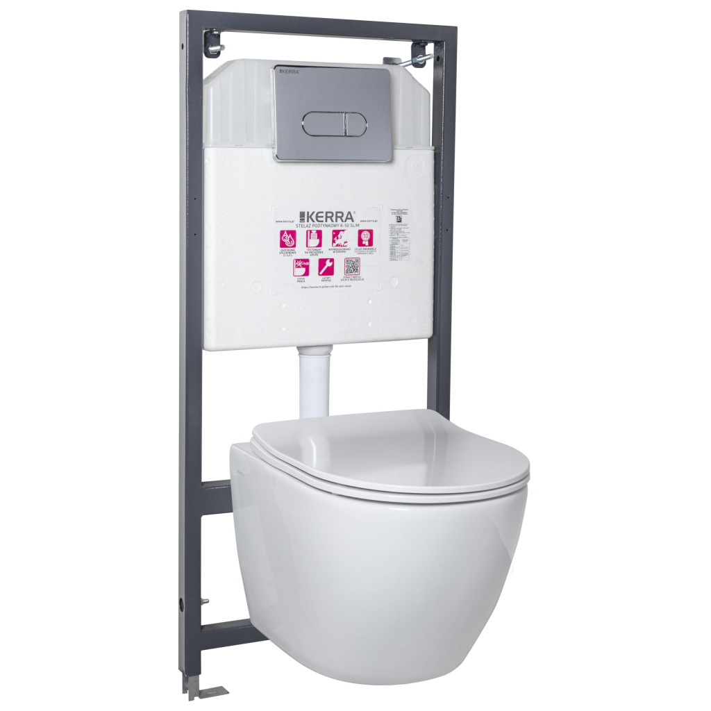 Kasos Pacific Chrome falba építhető WC tartály szett Kasos Pacific Chrome falba építhető WC tartály szett