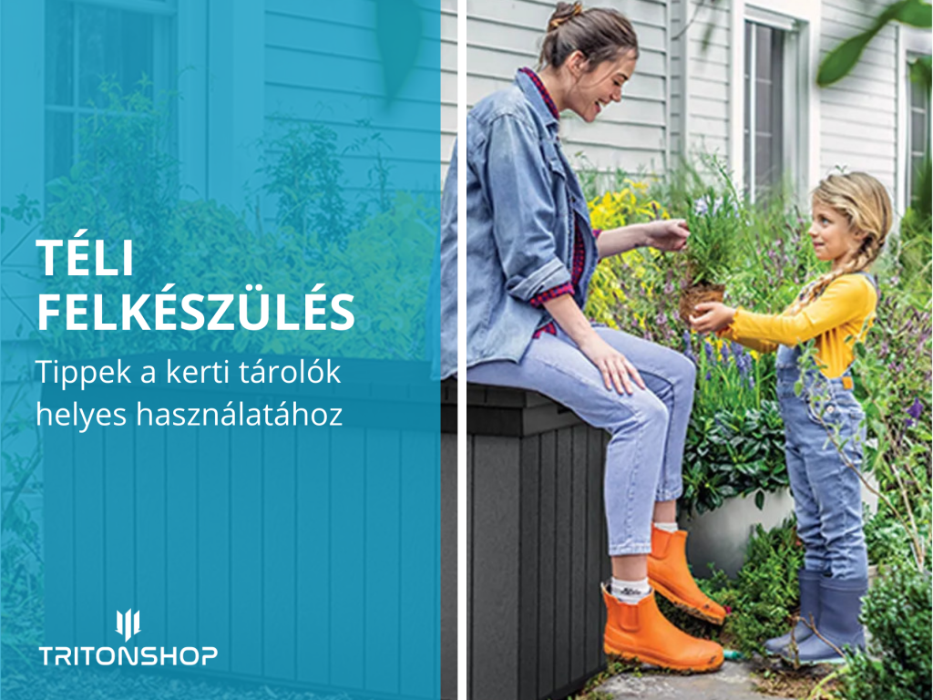 Praktikus kerti tárolók használata a kert eszközeinek rendezett és biztonságos tárolásához a hideg hónapokra.
