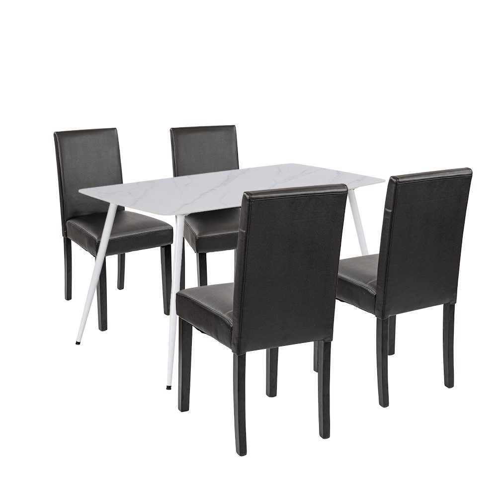 Megan 4+1 étkező garnitúra fehér-fekete Megan 4+1 étkező garnitúra fehér-fekete
