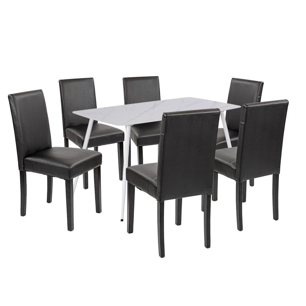 Megan 6+1 étkező garnitúra fehér-fekete Megan 6+1 étkező garnitúra fehér-fekete