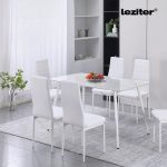 Bora 140 cm szögletes szinterezett kő étkezőasztal fehér - Image 2