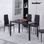 Clara 120 cm szögletes üveg étkezőasztal fekete - Image 2