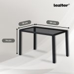 Clara 120 cm szögletes üveg étkezőasztal fekete - Image 3