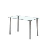 Berna 140 cm szögletes üveg étkezőasztal transparent