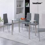 Berna 140 cm szögletes üveg étkezőasztal transparent - Image 2