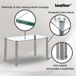 Berna 140 cm szögletes üveg étkezőasztal transparent - Image 4