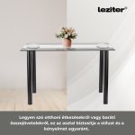Riona 120 cm szögletes üveg étkezőasztal fekete - Image 5