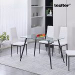 Lana 120 cm szögletes üveg étkezőasztal fekete - Image 2