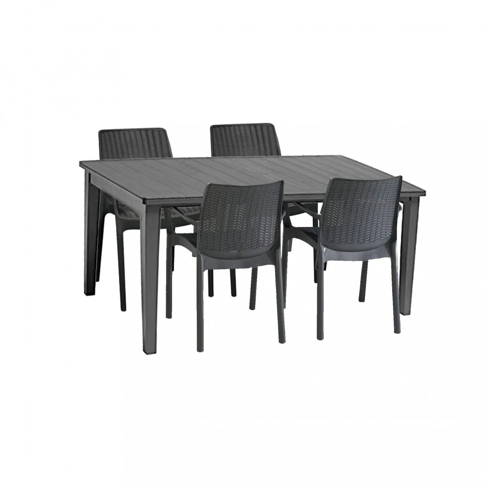 Fubali 4+1 kerti bútor garnitúra szett színben grafit színben Fubali 4+1 kerti bútor garnitúra szett színben grafit színben