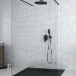 AVEO DUE BLACK walk in zuhanyfal clear üveg 90x195