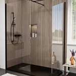 DALIA black walk-in zuhanyfal