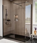 DALIA black walk-in zuhanyfal