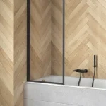 ENZO 1 részes kádparaván fekete keret, clear üveg 70x140